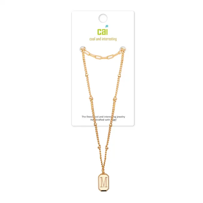 Gold Layering Initial Necklaces