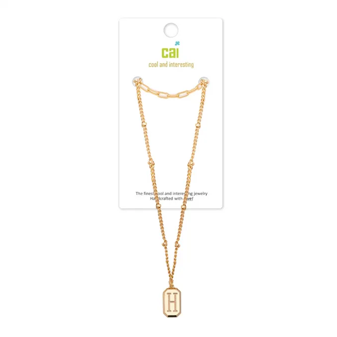Gold Layering Initial Necklaces