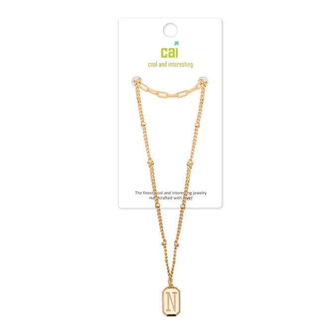 Gold Layering Initial Necklaces
