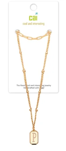 Gold Layering Initial Necklaces