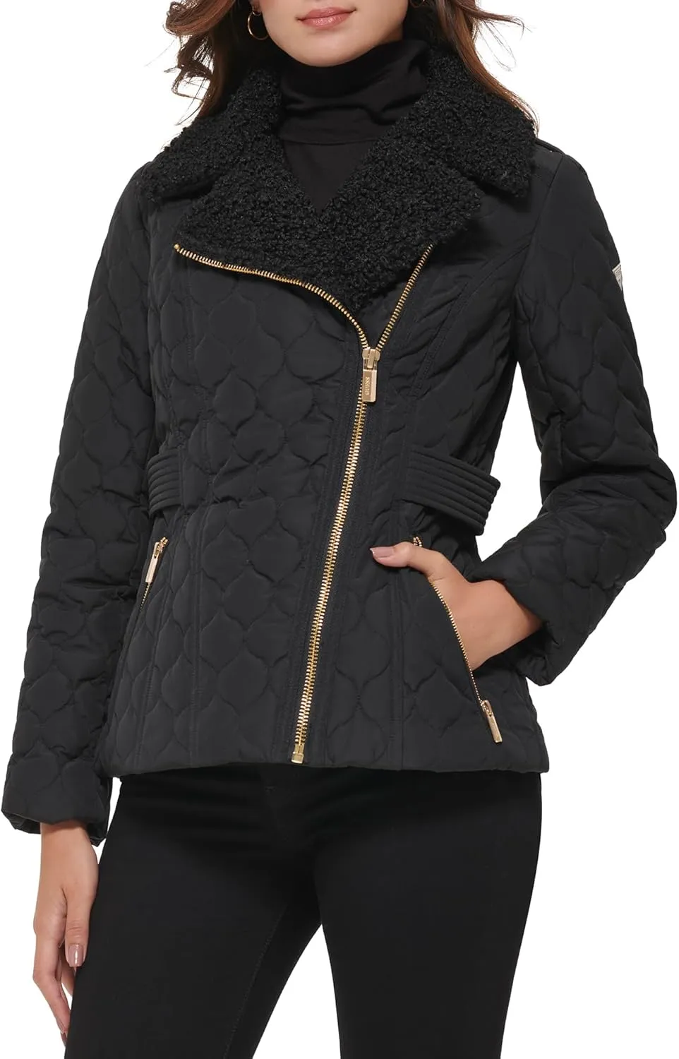 GUESS Women's Quilt Short Light-Weight Jacket