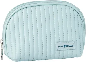 Half Moon Cosmetic Bag, Portable Makeup Clutch for Tote Bag, Light Blue Makeup Bag for Travel, Light Blue