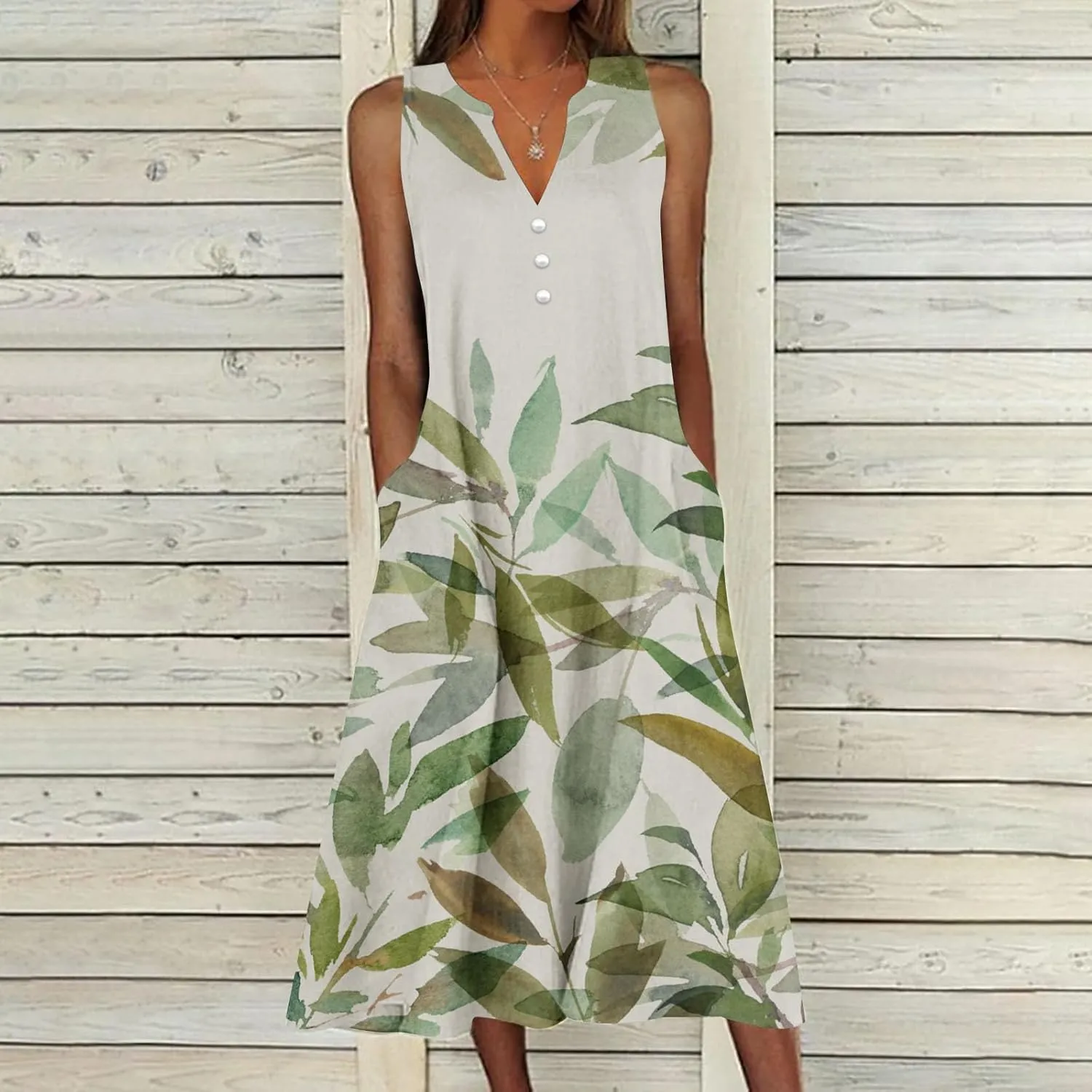 Hawaiian Beach Sundresses for Women Fall Summer Sleeveless Vneck Flower Maxi Long Dress Sundresses Women 2025