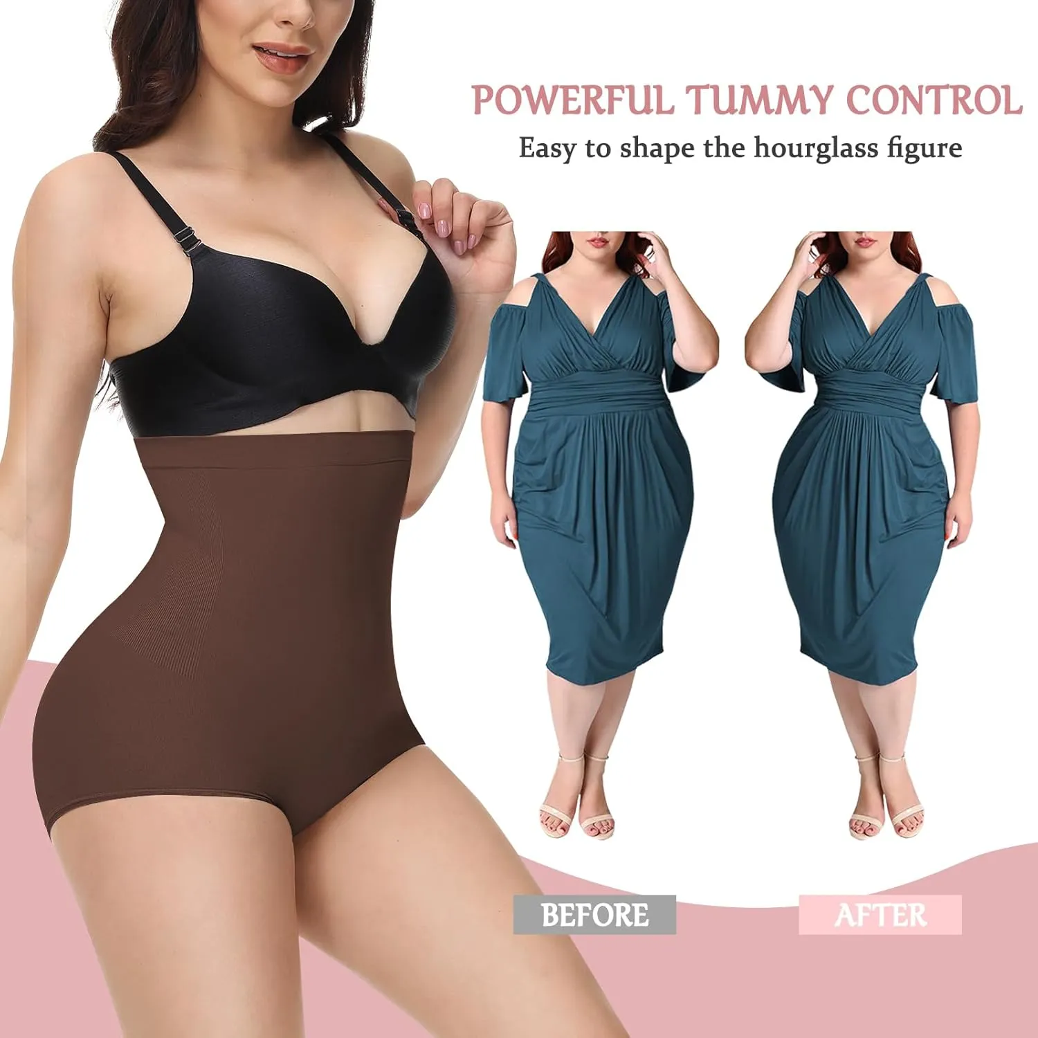 High Waisted Shapewear for Women Tummy Control Panty Underwear Seamless Comfort Slimming Briefs