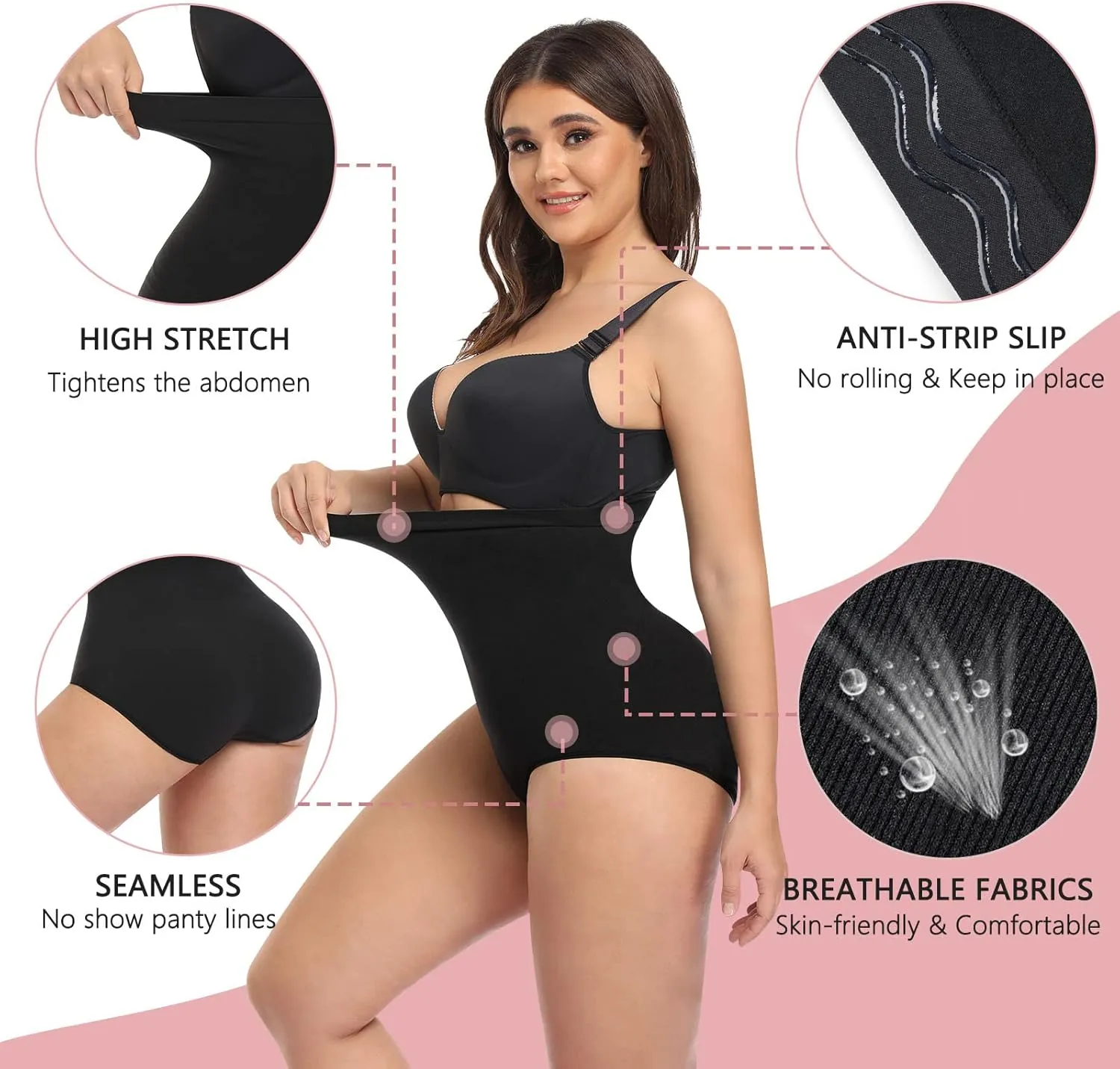 High Waisted Shapewear for Women Tummy Control Panty Underwear Seamless Comfort Slimming Briefs