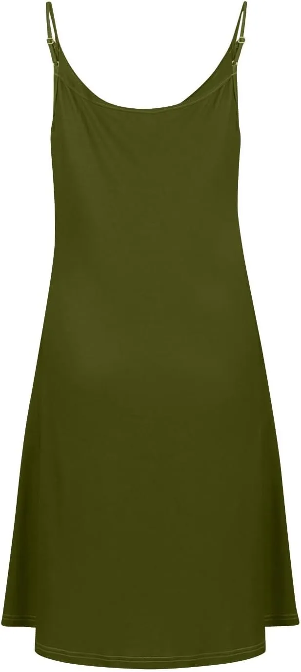 hlysgo Button Down Dresses for Women Casual Loose Fit Sleeveless V Neck Mini Sundress Summer Spaghetti Straps Beach Dress
