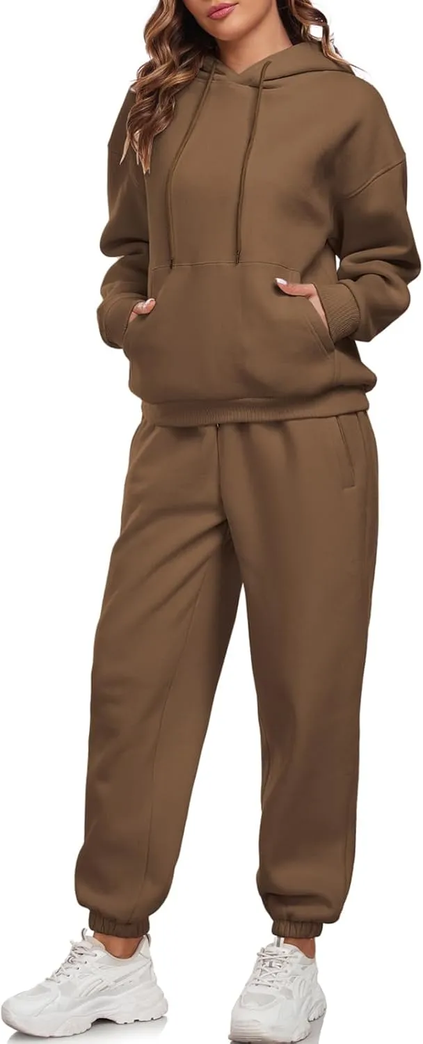 HOTIAN Womens 2 Piece Outfits Sweatsuit Oversized Hoodie Sweatshirt and Joggers Sweatpants Sets Tracksuit