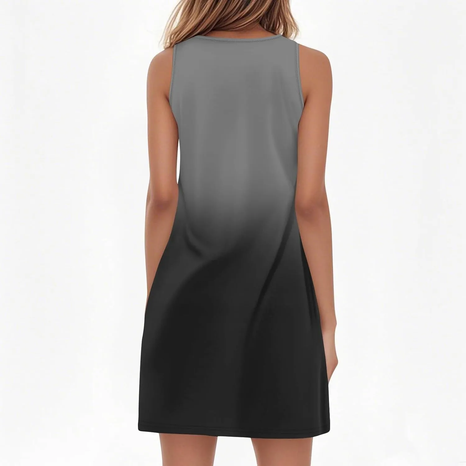 HXHYQKP Sun Dresses for Women 2025 Vacation Summer Casual Sleeveless Tank Dress Beach Cover Ups Trendy Midi Sundress