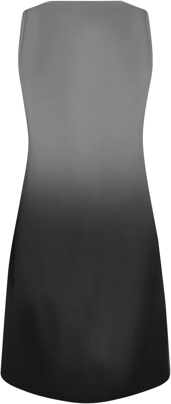 HXHYQKP Sun Dresses for Women 2025 Vacation Summer Casual Sleeveless Tank Dress Beach Cover Ups Trendy Midi Sundress