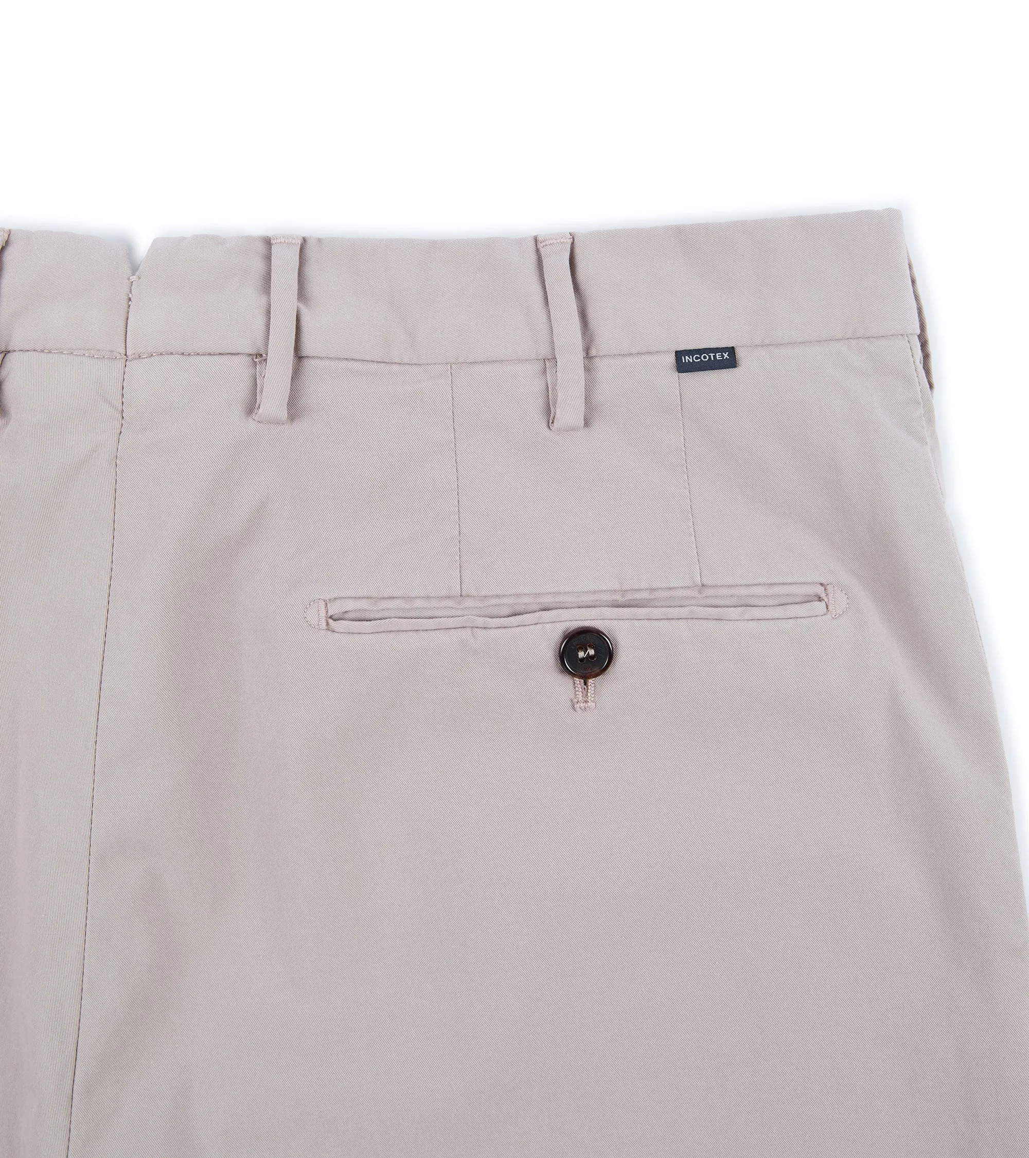 Incotex Regular Fit Royal Batavia Cotton Trousers: Beige