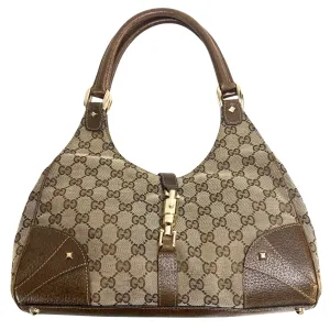 Jackie O Hobo Nailhead GG Canvas Shoulder Bag
