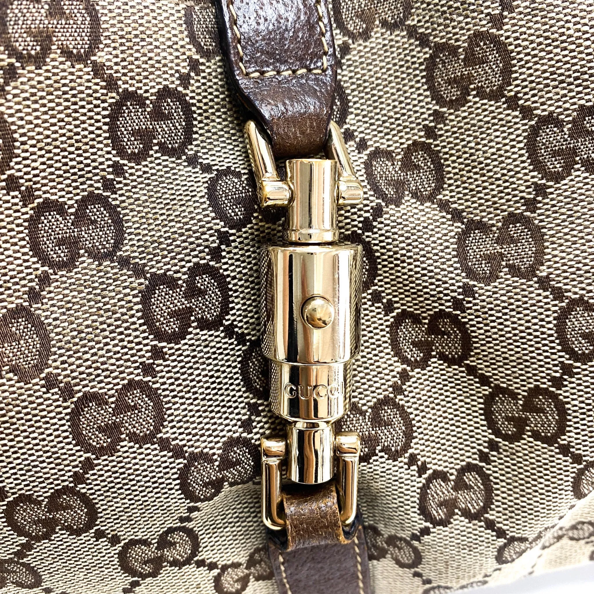 Jackie O Hobo Nailhead GG Canvas Shoulder Bag