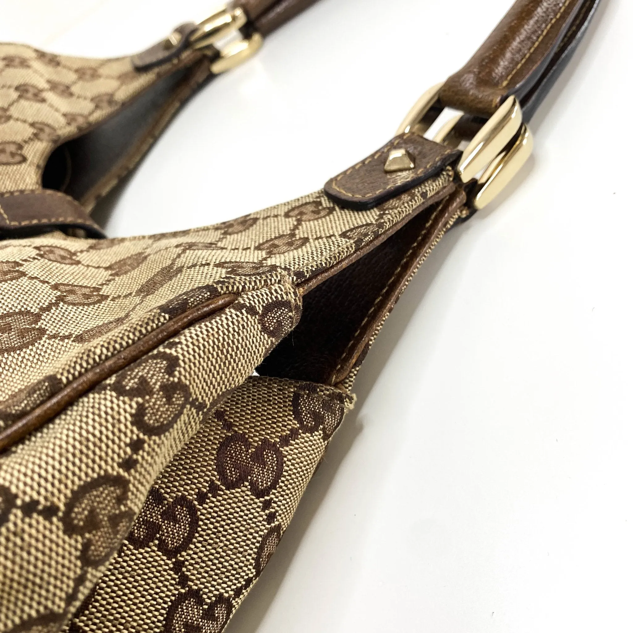 Jackie O Hobo Nailhead GG Canvas Shoulder Bag
