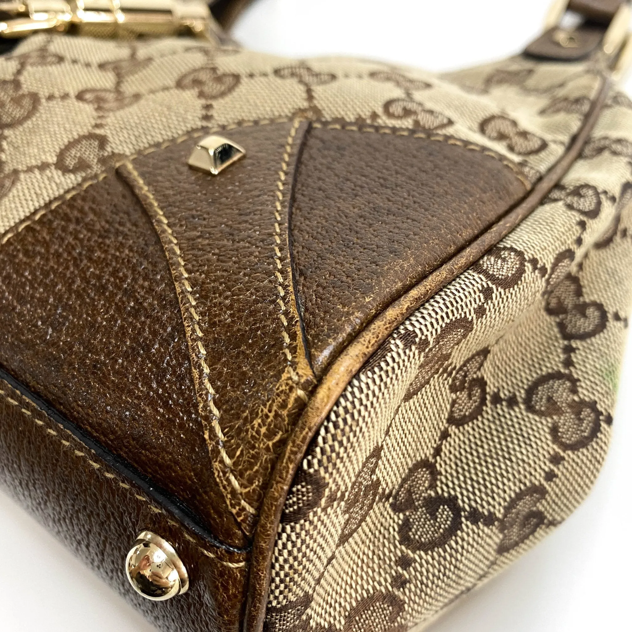 Jackie O Hobo Nailhead GG Canvas Shoulder Bag