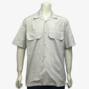 Jil Sander Men's White and Blue Striped Short-Sleeved Shirt