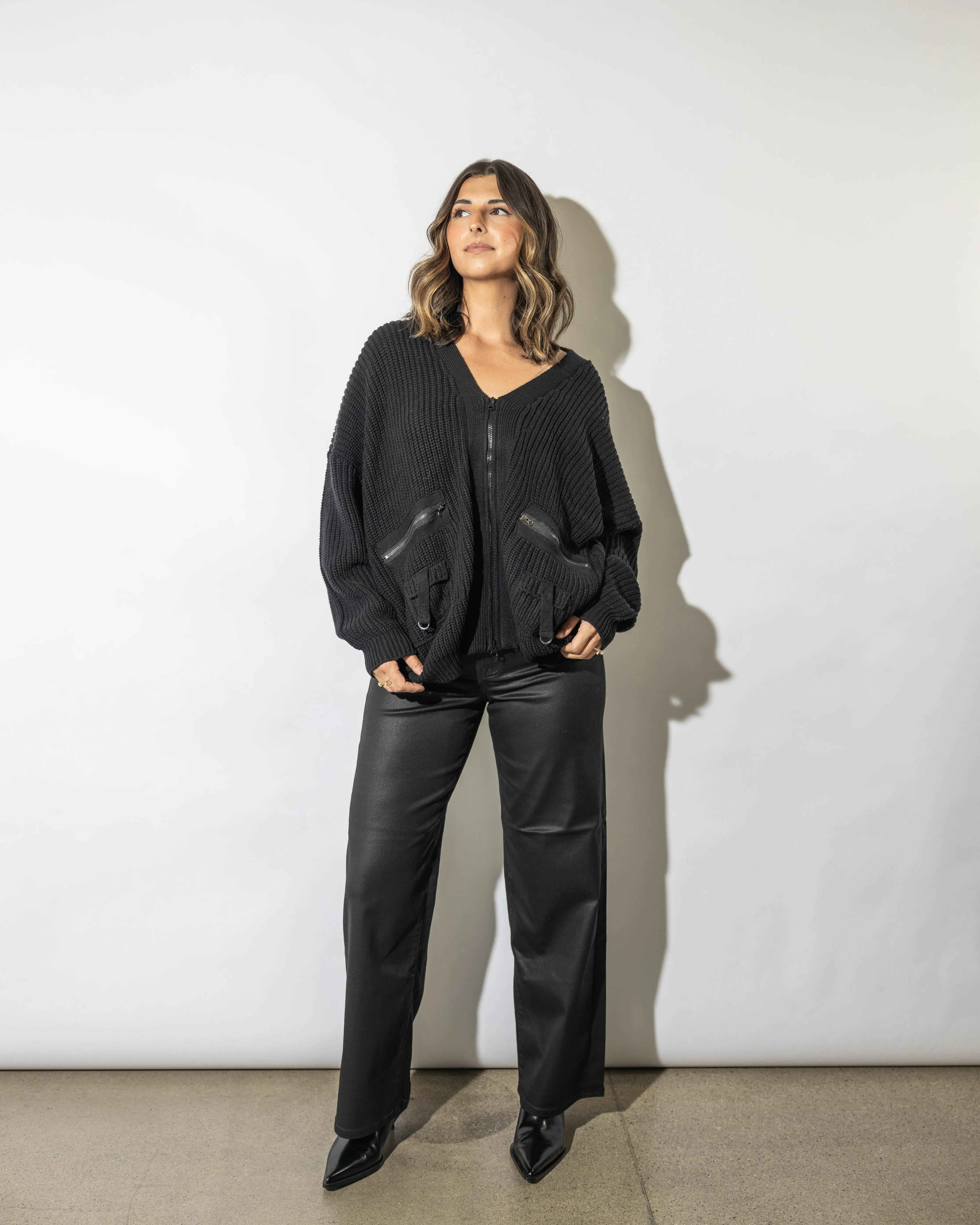 Jordyn Long Zip Utility Cardigan