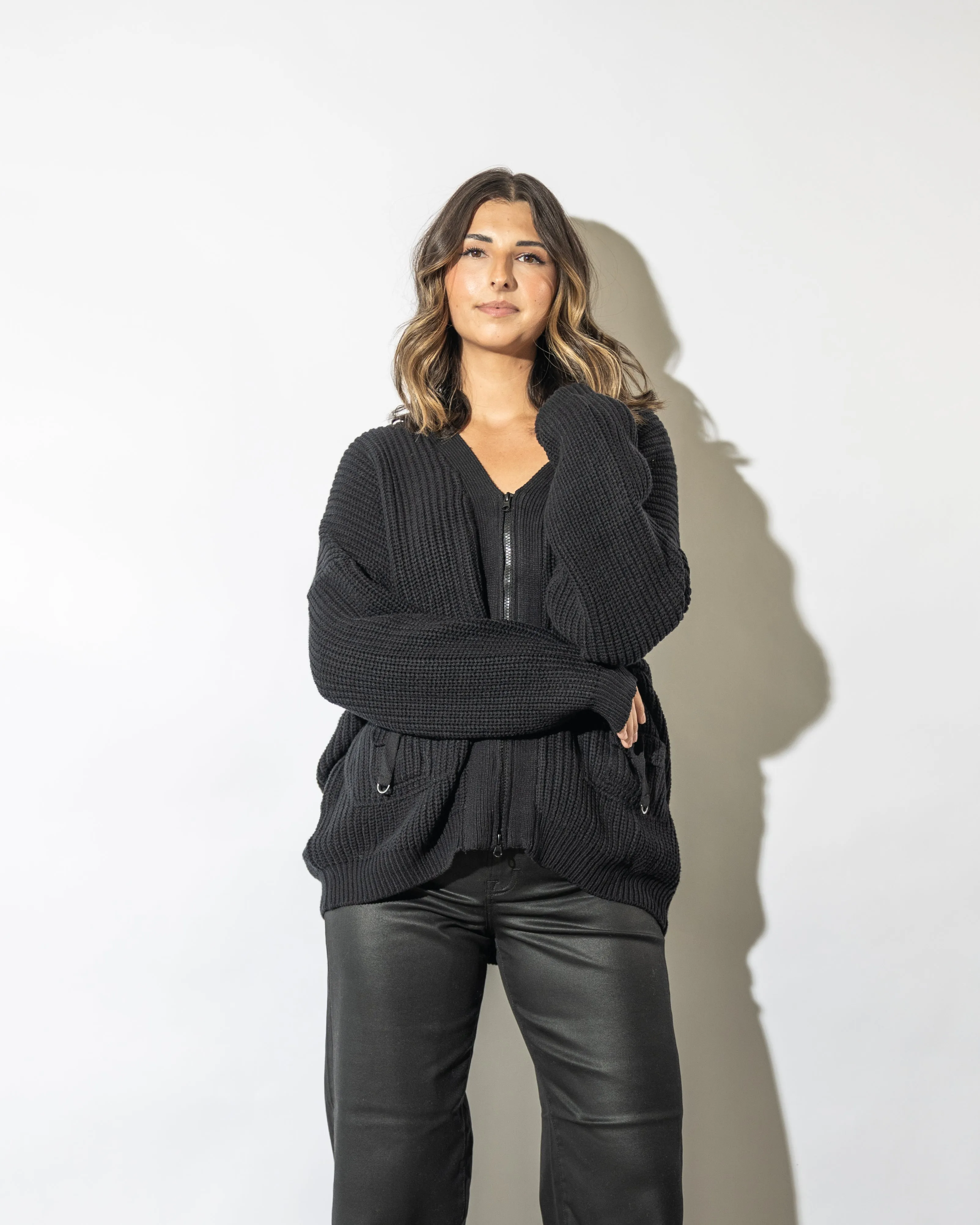Jordyn Long Zip Utility Cardigan