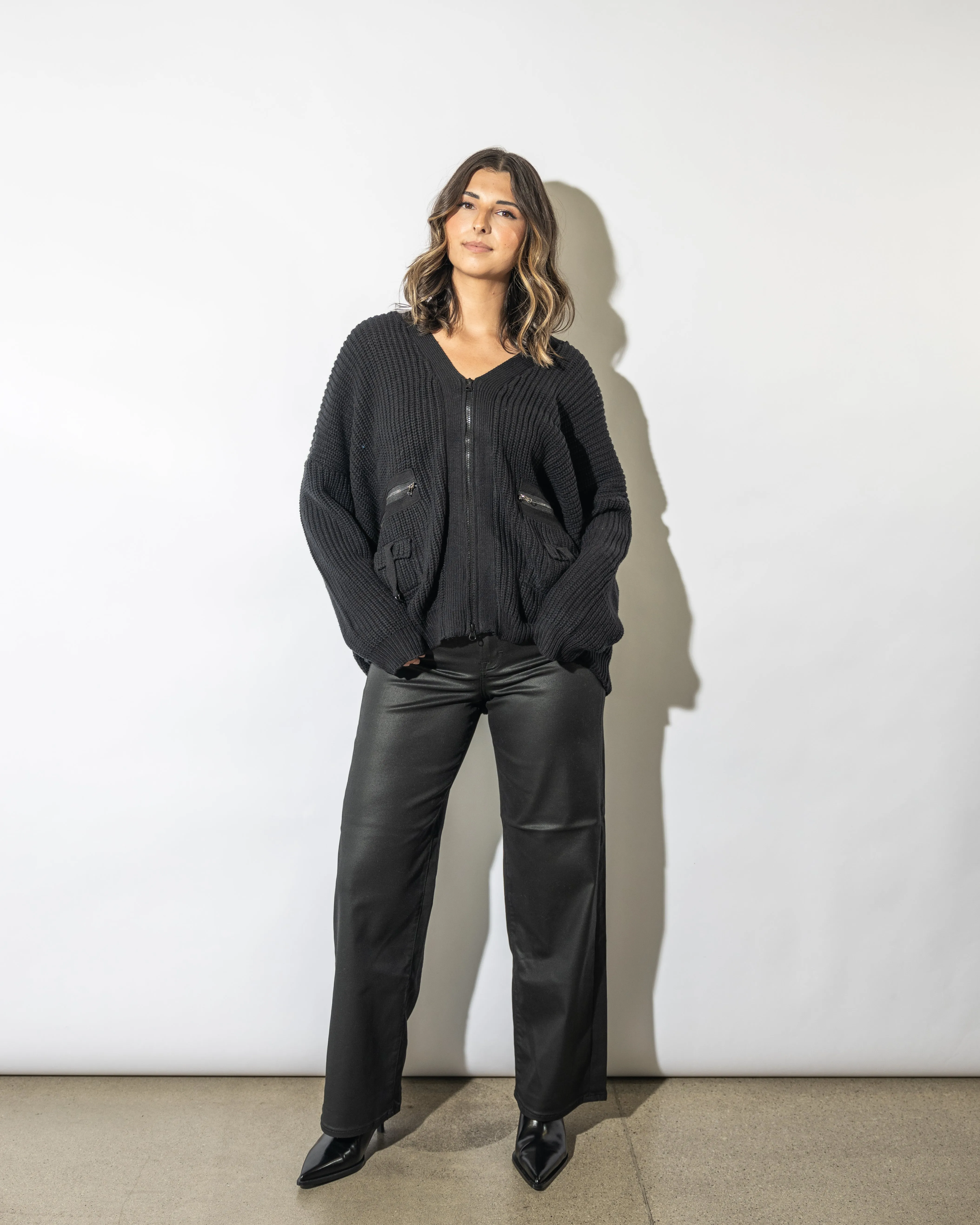 Jordyn Long Zip Utility Cardigan