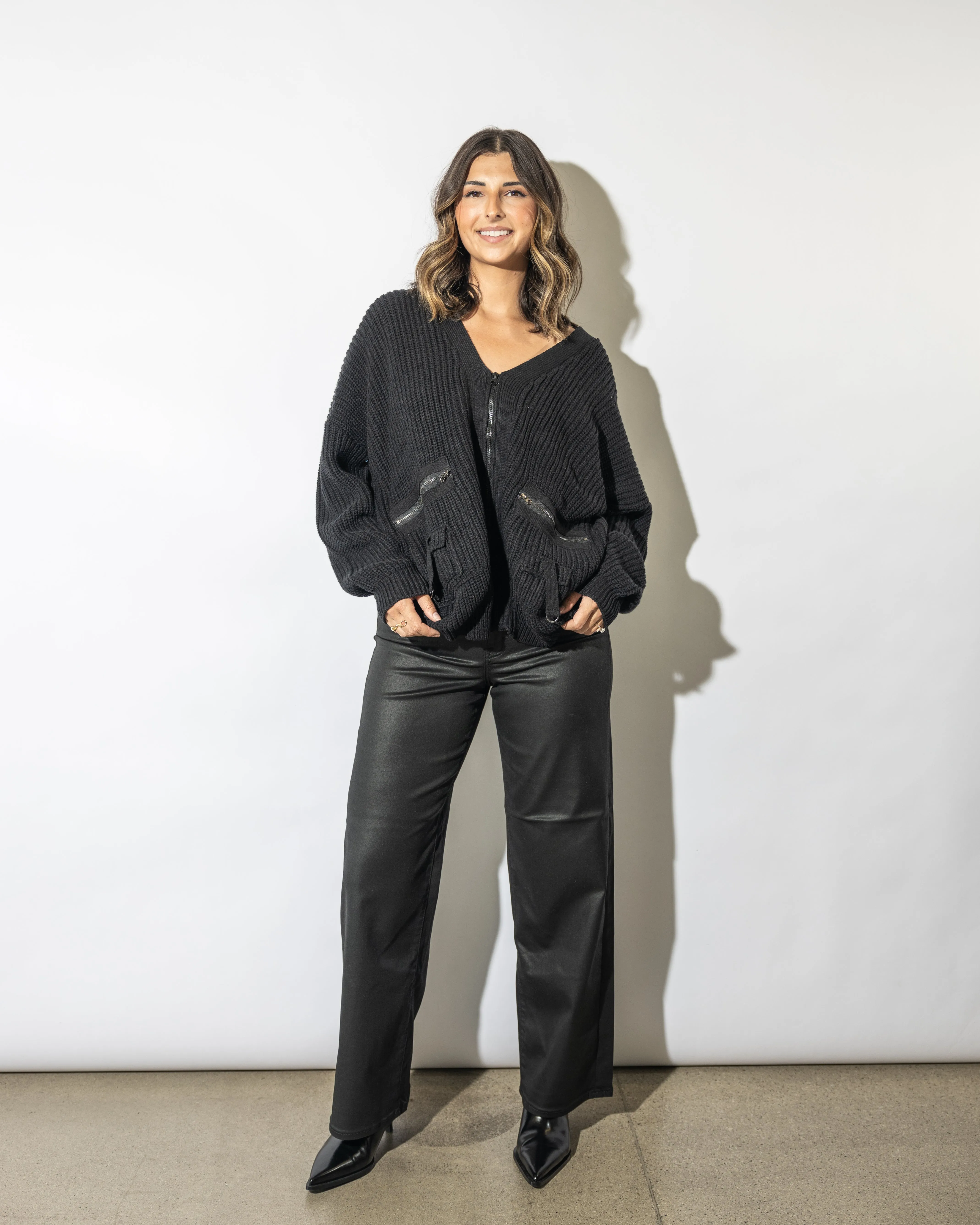 Jordyn Long Zip Utility Cardigan