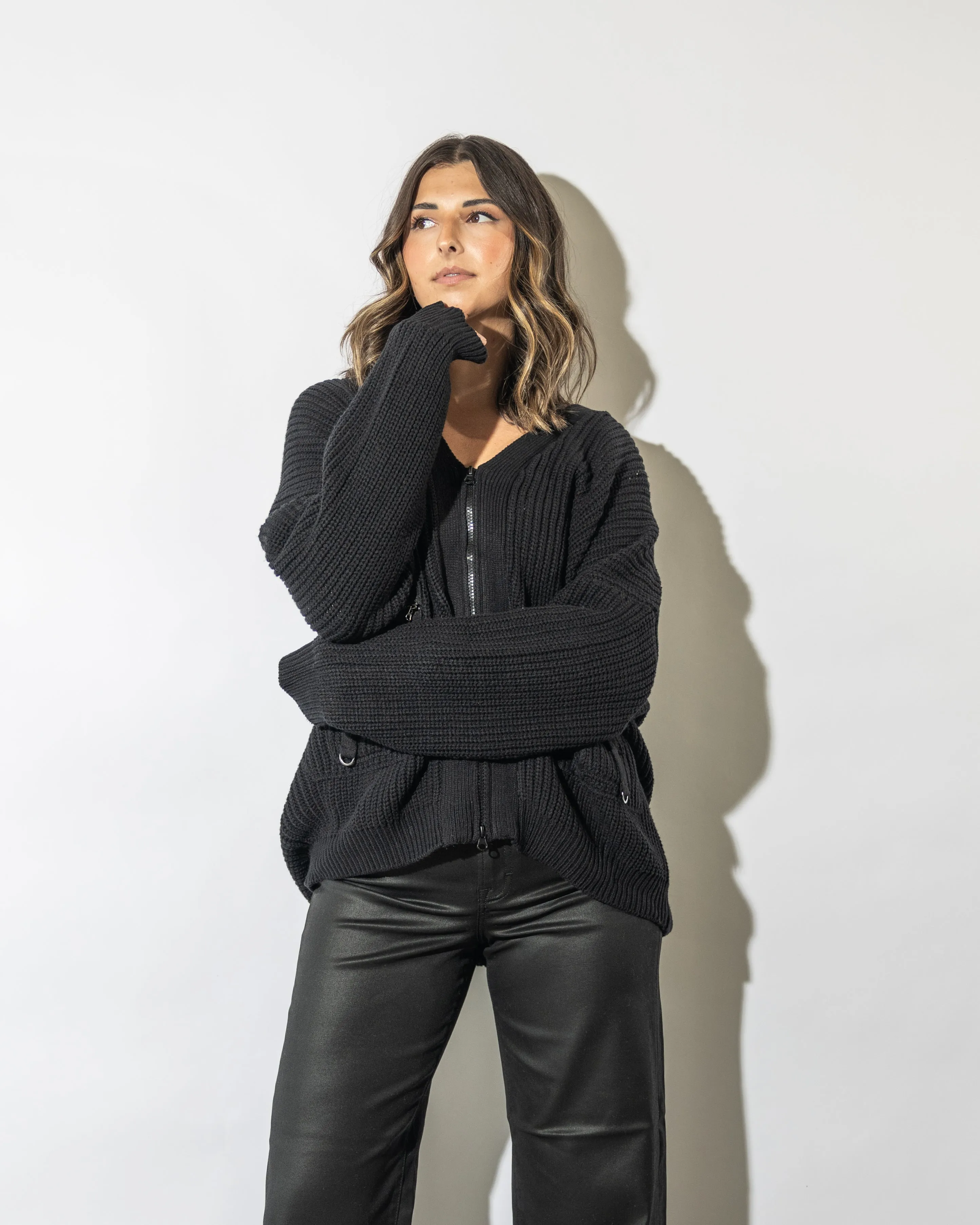 Jordyn Long Zip Utility Cardigan