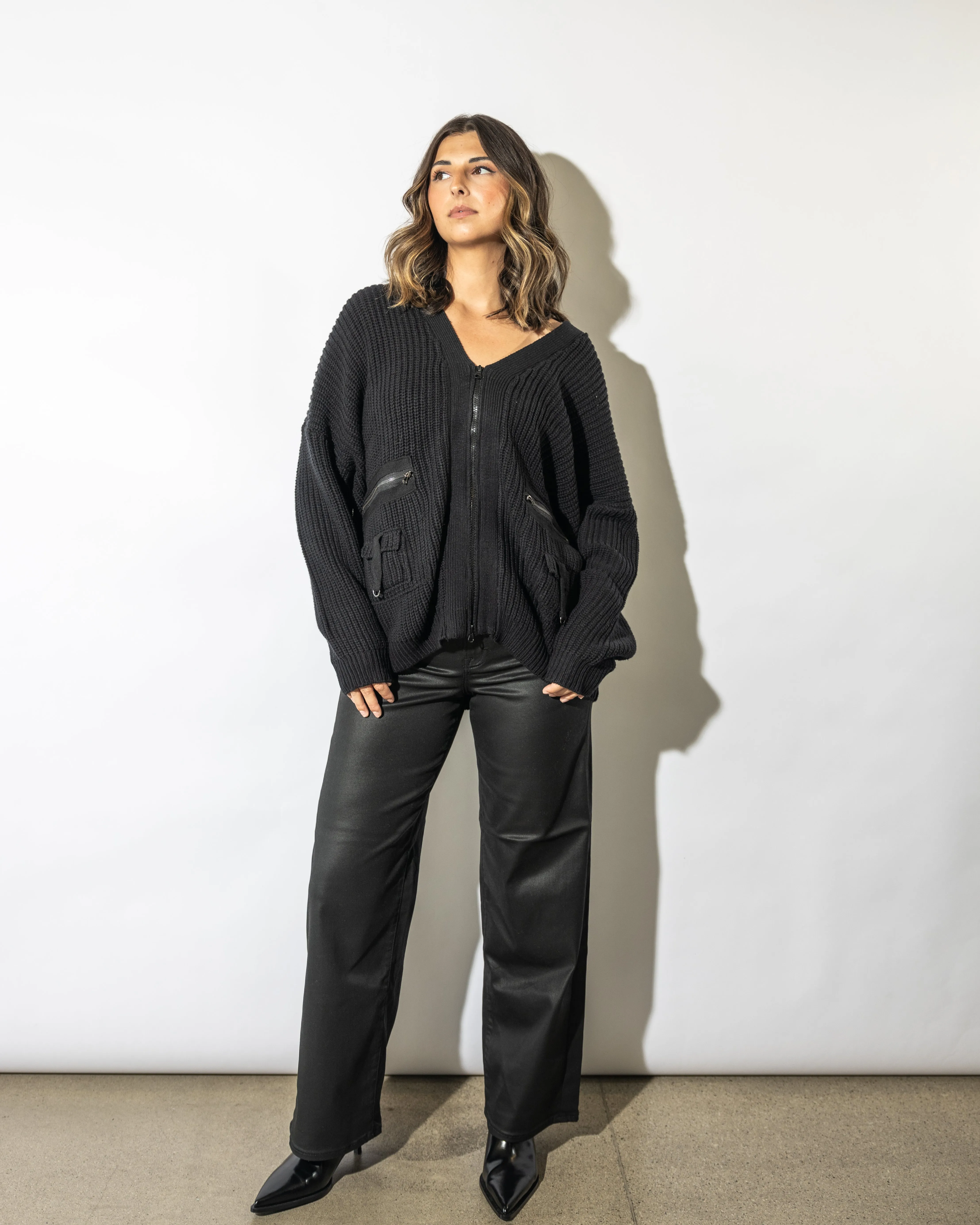 Jordyn Long Zip Utility Cardigan