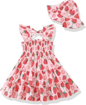 Kids Toddler Dress Baby Girl Summer Clothes Sleeveless Ruffle Smocked Dresses Little Girls Casual Boho Beach Sundress