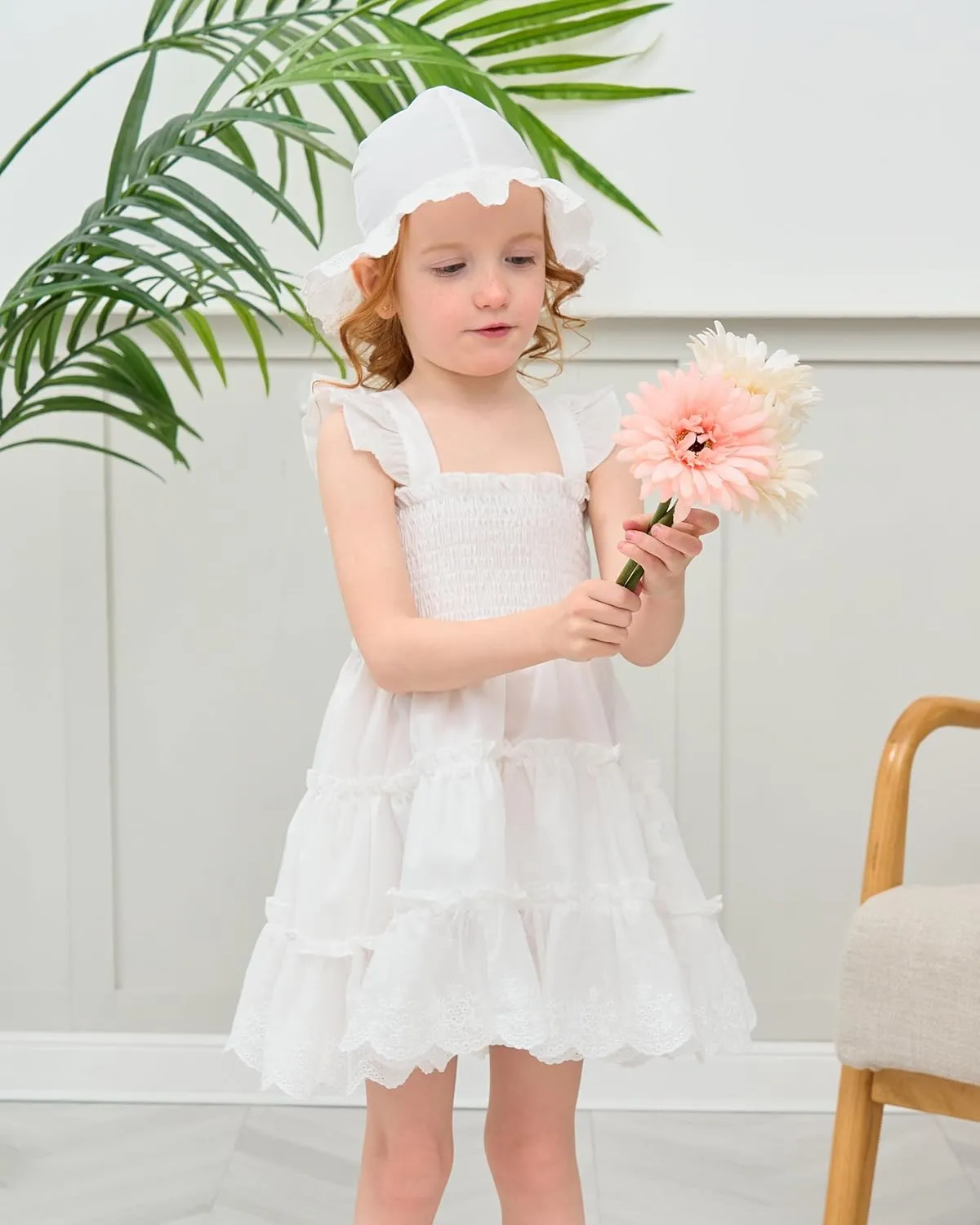 Kids Toddler Dress Baby Girl Summer Clothes Sleeveless Ruffle Smocked Dresses Little Girls Casual Boho Beach Sundress