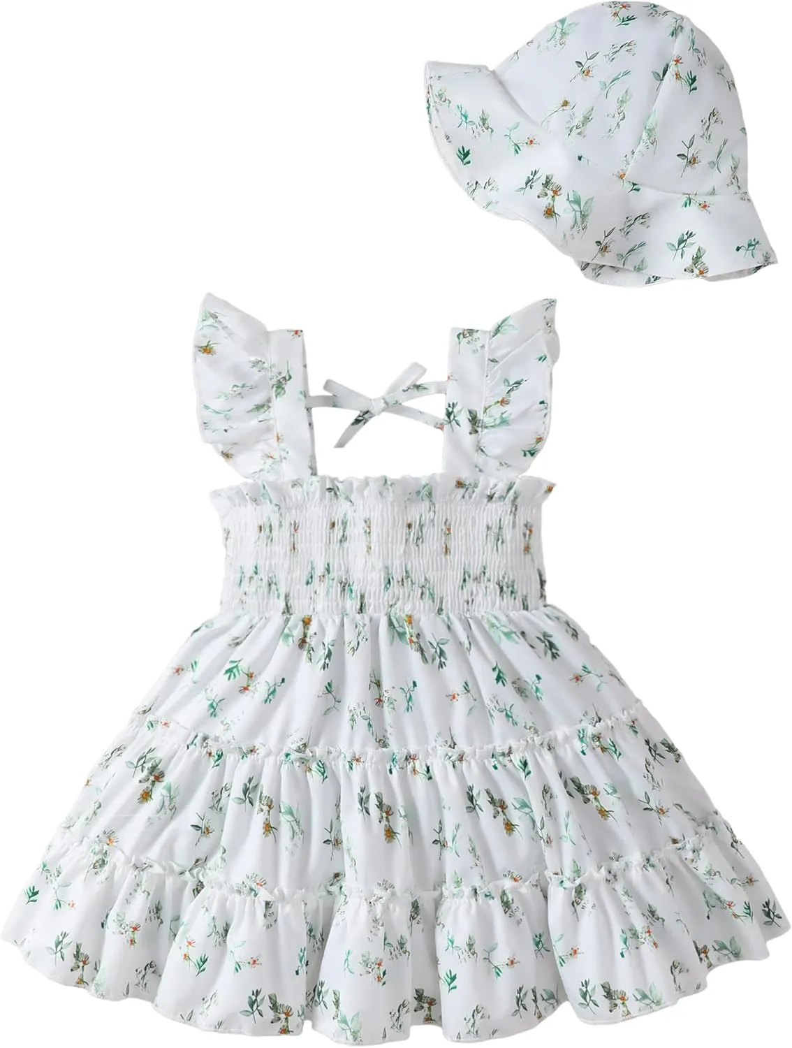 Kids Toddler Dress Baby Girl Summer Clothes Sleeveless Ruffle Smocked Dresses Little Girls Casual Boho Beach Sundress