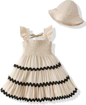 Kids Toddler Dress Baby Girl Summer Clothes Sleeveless Ruffle Smocked Dresses Little Girls Casual Boho Beach Sundress