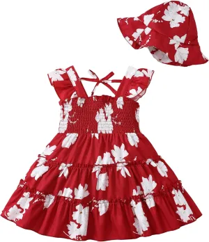 Kids Toddler Dress Baby Girl Summer Clothes Sleeveless Ruffle Smocked Dresses Little Girls Casual Boho Beach Sundress