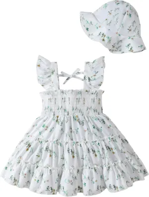 Kids Toddler Dress Baby Girl Summer Clothes Sleeveless Ruffle Smocked Dresses Little Girls Casual Boho Beach Sundress
