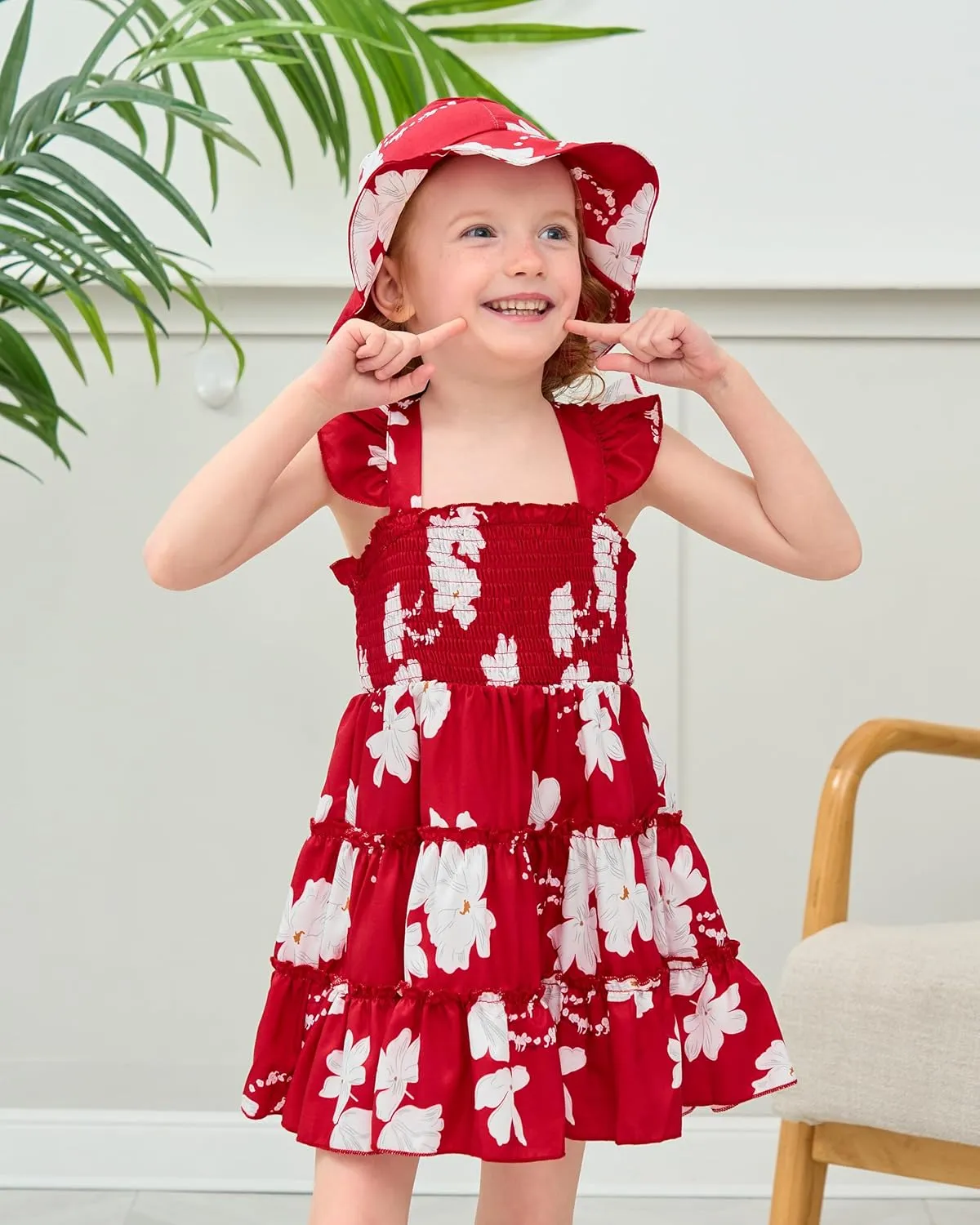 Kids Toddler Dress Baby Girl Summer Clothes Sleeveless Ruffle Smocked Dresses Little Girls Casual Boho Beach Sundress