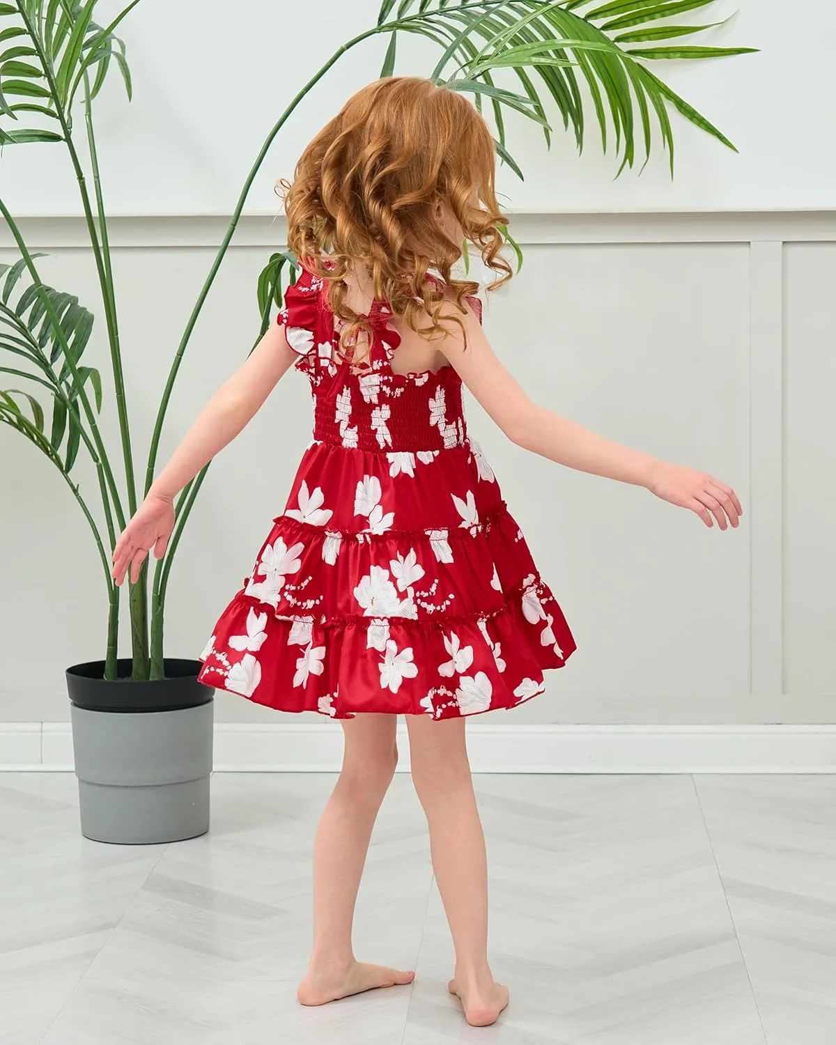 Kids Toddler Dress Baby Girl Summer Clothes Sleeveless Ruffle Smocked Dresses Little Girls Casual Boho Beach Sundress