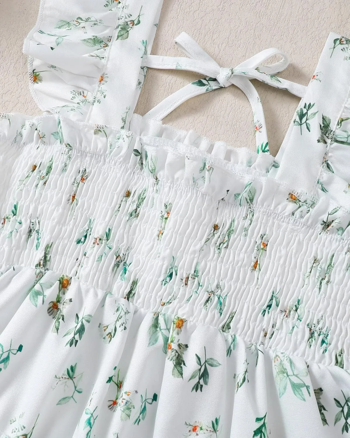 Kids Toddler Dress Baby Girl Summer Clothes Sleeveless Ruffle Smocked Dresses Little Girls Casual Boho Beach Sundress