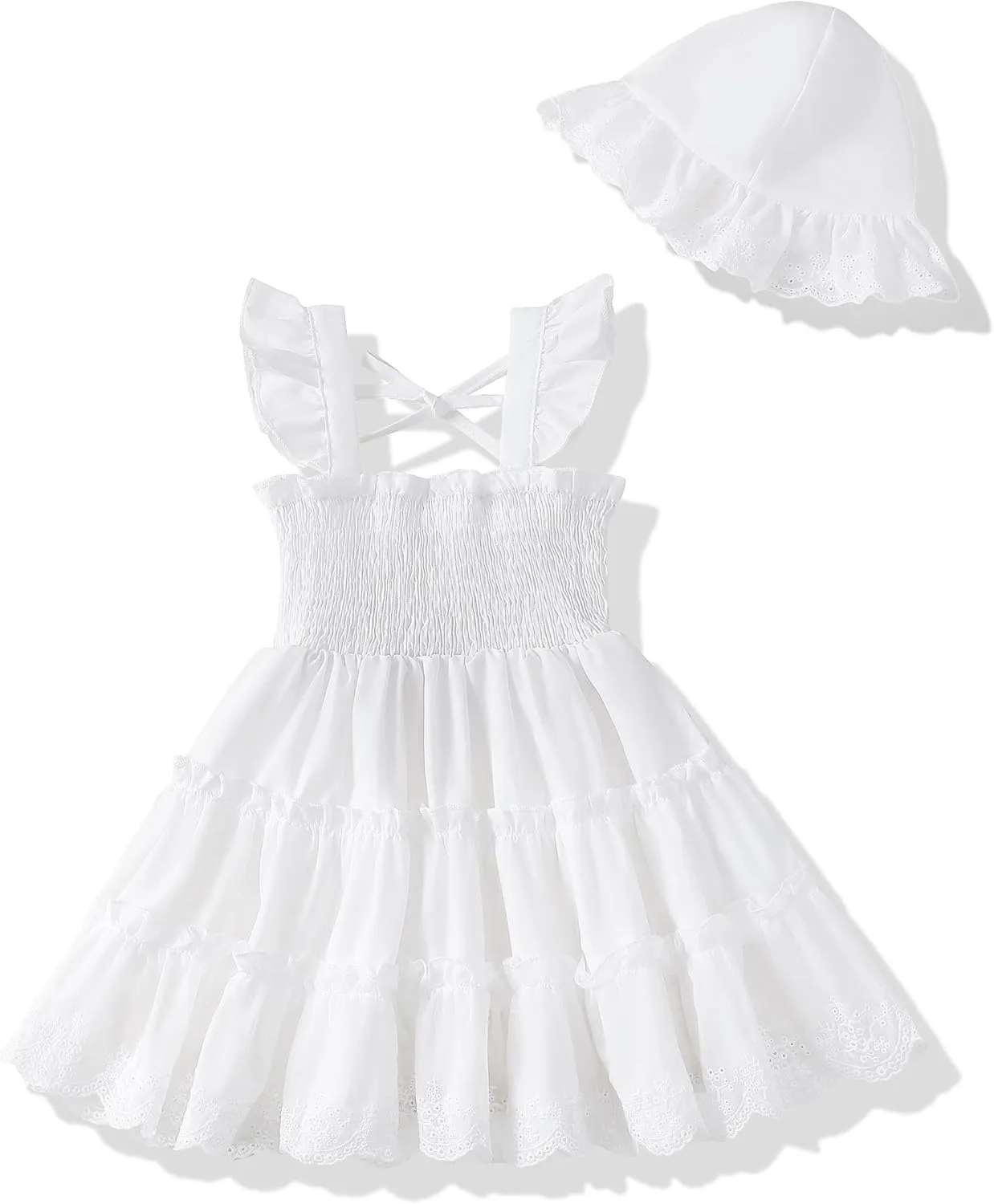 Kids Toddler Dress Baby Girl Summer Clothes Sleeveless Ruffle Smocked Dresses Little Girls Casual Boho Beach Sundress