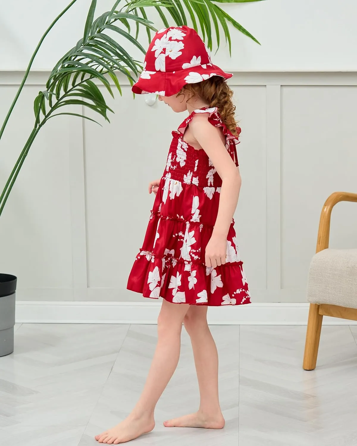 Kids Toddler Dress Baby Girl Summer Clothes Sleeveless Ruffle Smocked Dresses Little Girls Casual Boho Beach Sundress