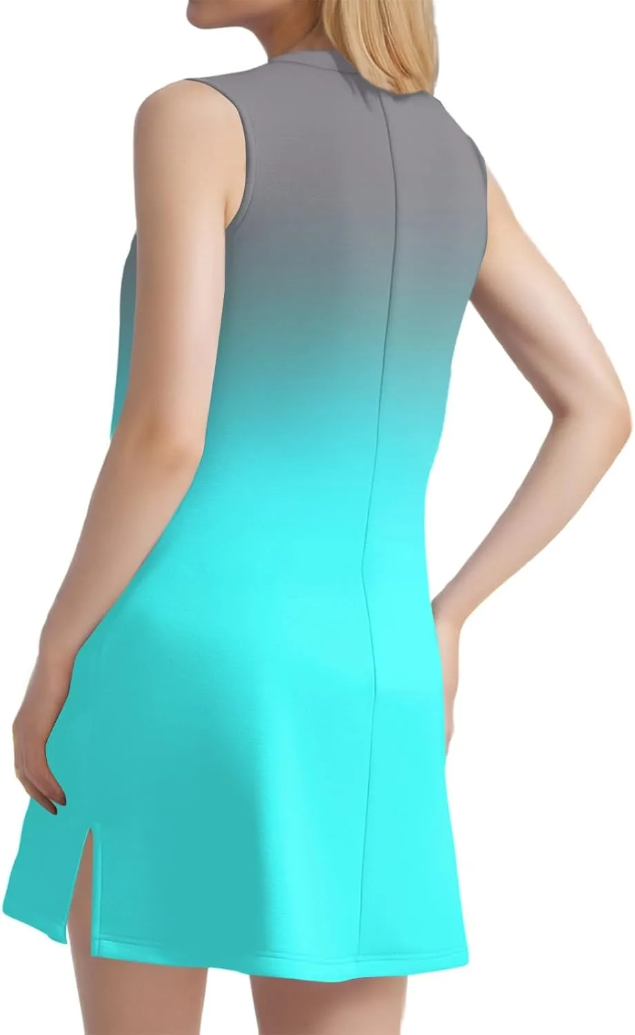 KUIOLYPOER Summer Dresses for Women 2025 V-Neck Sleeveless Sundress Trendy Casual Vacation Beach Dress with Hem Split