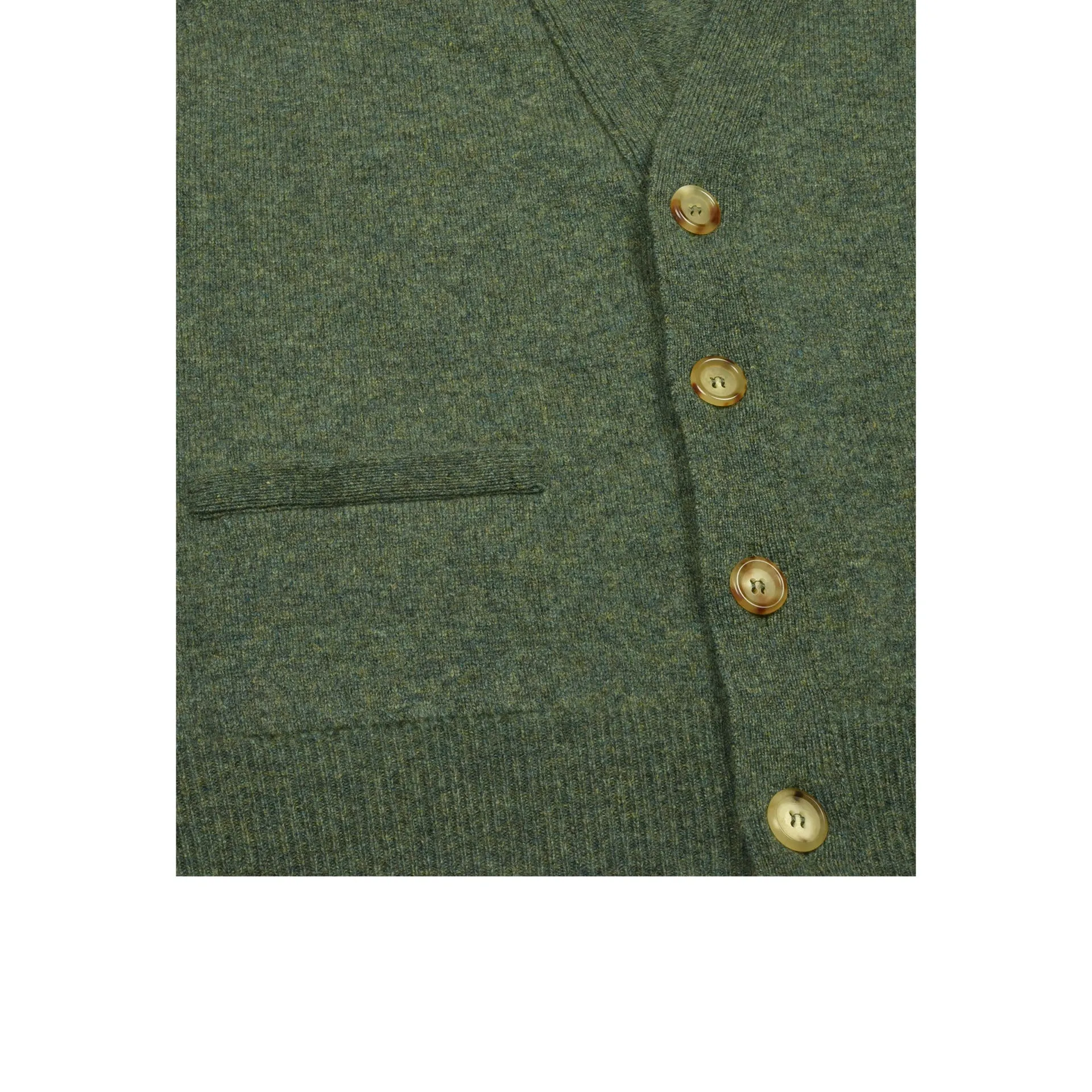 Lambswool short sleeveless cardigan - blue-green