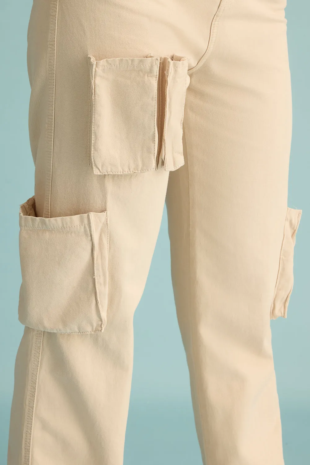 Latte Utility Straight Leg Jeans