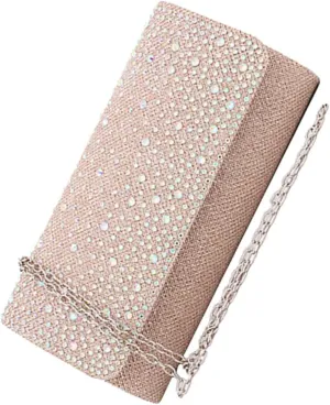 LIFKOME Classic Evening Clutch Rhinestone Clutch Evening Bag Fashion Purse for Formal Outfits