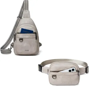 Light Grey Sling Bag and Fanny Pack
