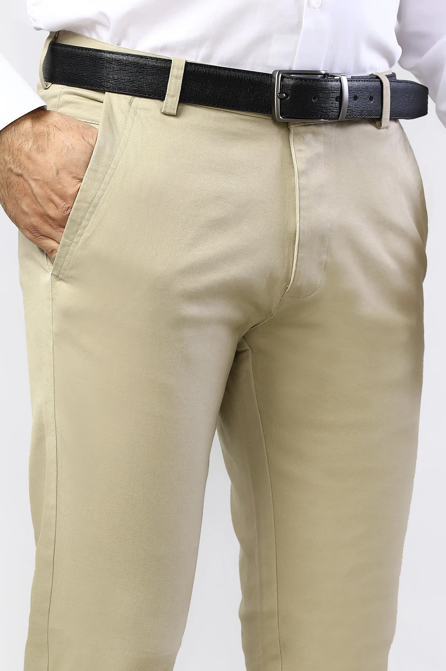 Light Khaki Smart Fit Cotton Chino
