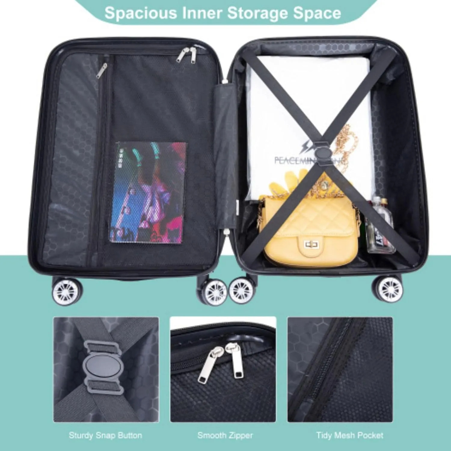 Lightweight, Light Blue, Carry-On 14/20/24/40Inch