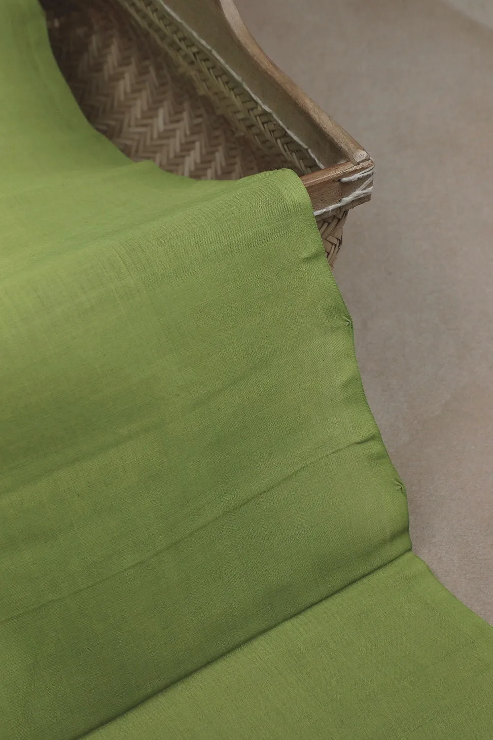 Lime Green Handwoven Cotton Fabric