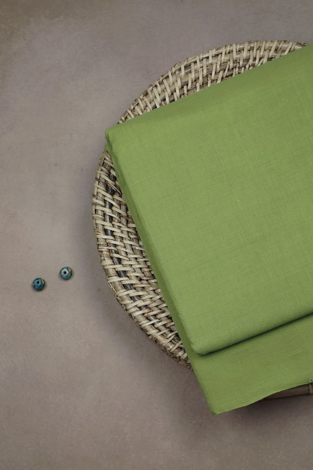 Lime Green Handwoven Cotton Fabric