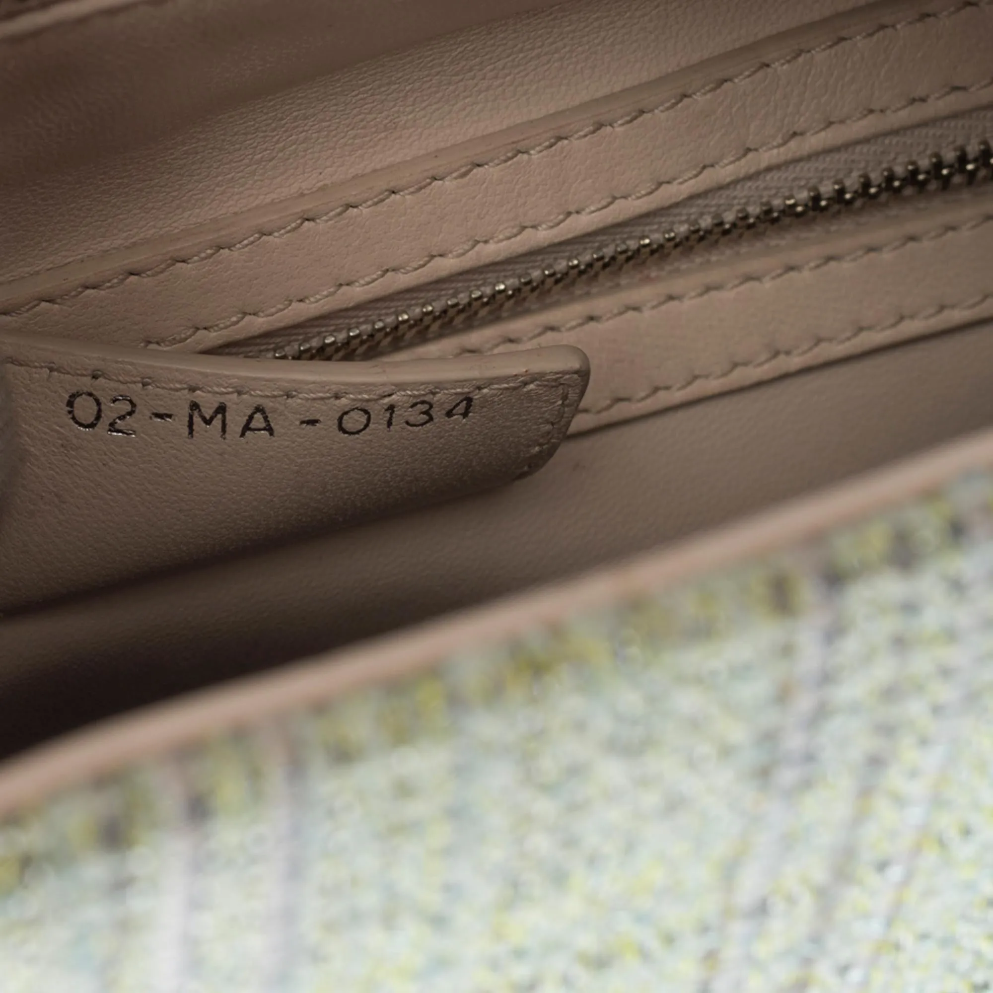 Limited Edition Lady Dior MM in Green Tweed and silver threads, SHW