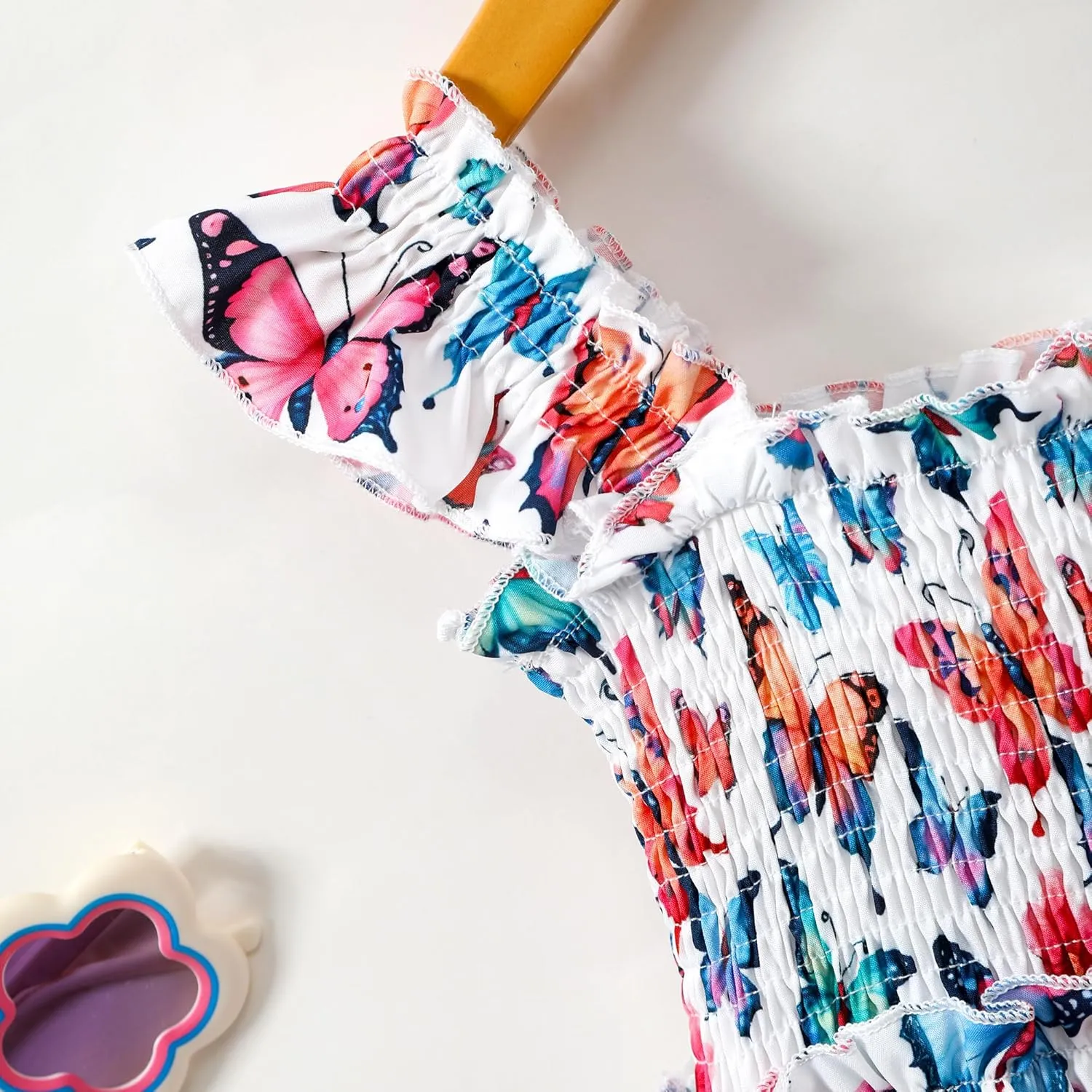 Little Girl Twirl Dress Kids Sleeveless Ruffle Tiered Smocked Dresses Girls Summer Outfits Beach Sundress