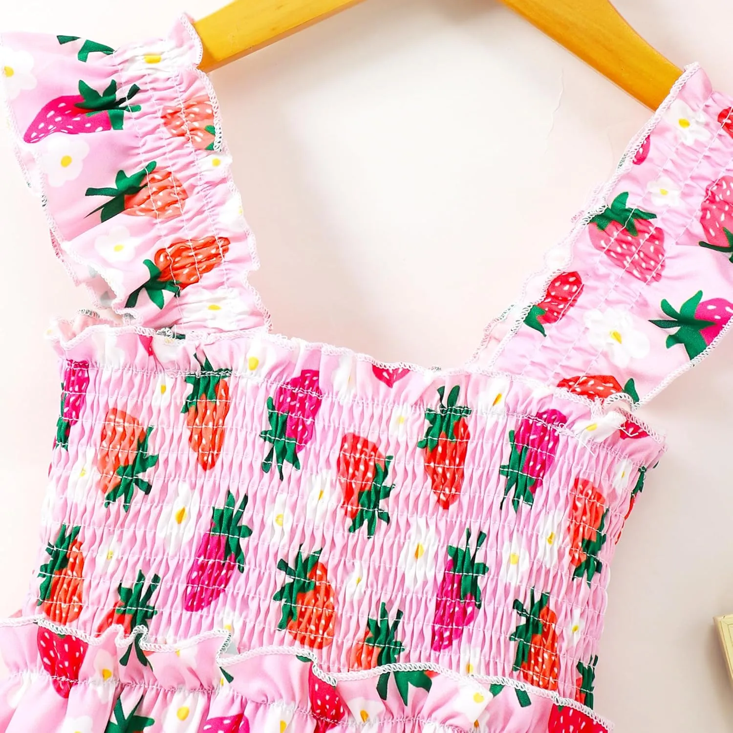 Little Girl Twirl Dress Kids Sleeveless Ruffle Tiered Smocked Dresses Girls Summer Outfits Beach Sundress
