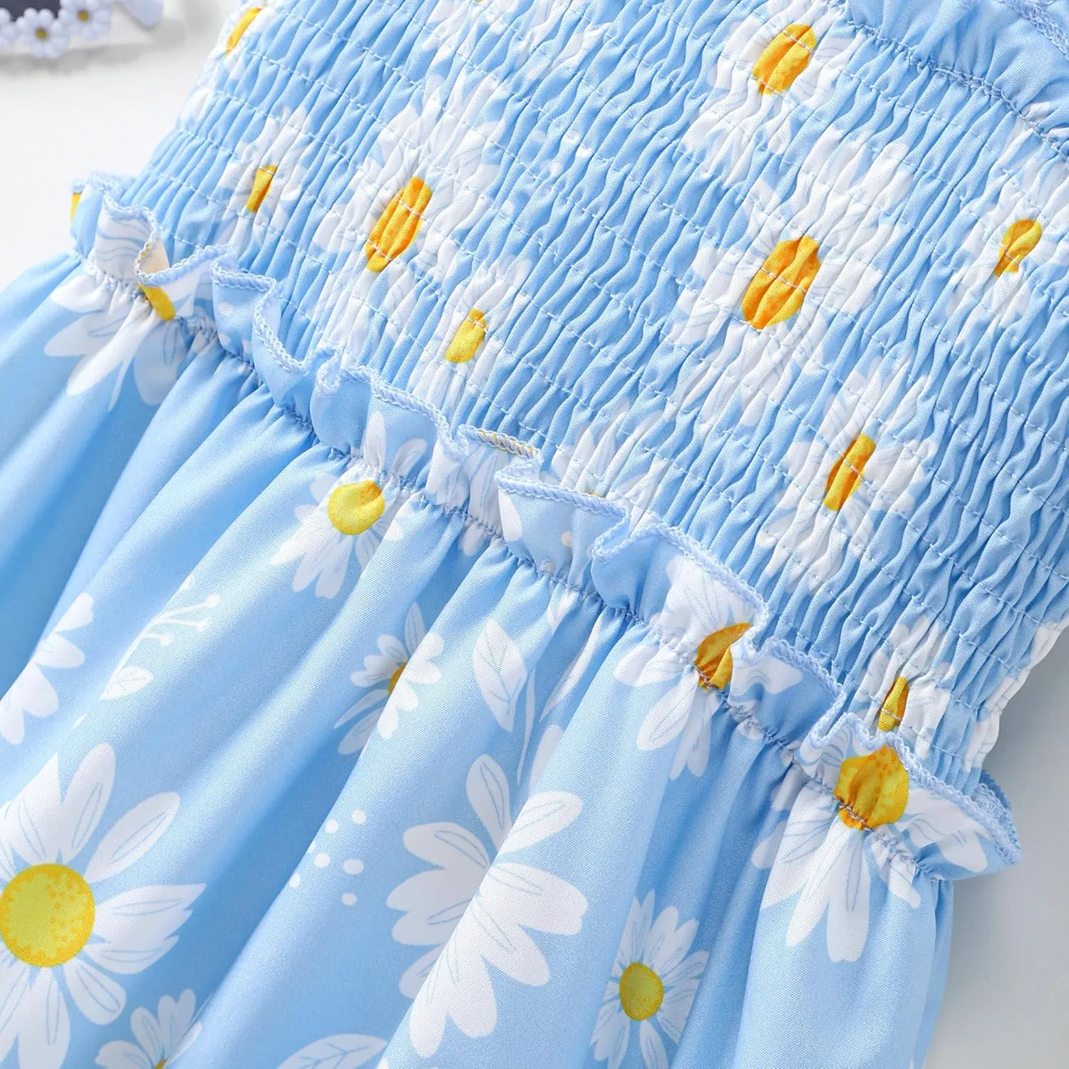 Little Girl Twirl Dress Kids Sleeveless Ruffle Tiered Smocked Dresses Girls Summer Outfits Beach Sundress