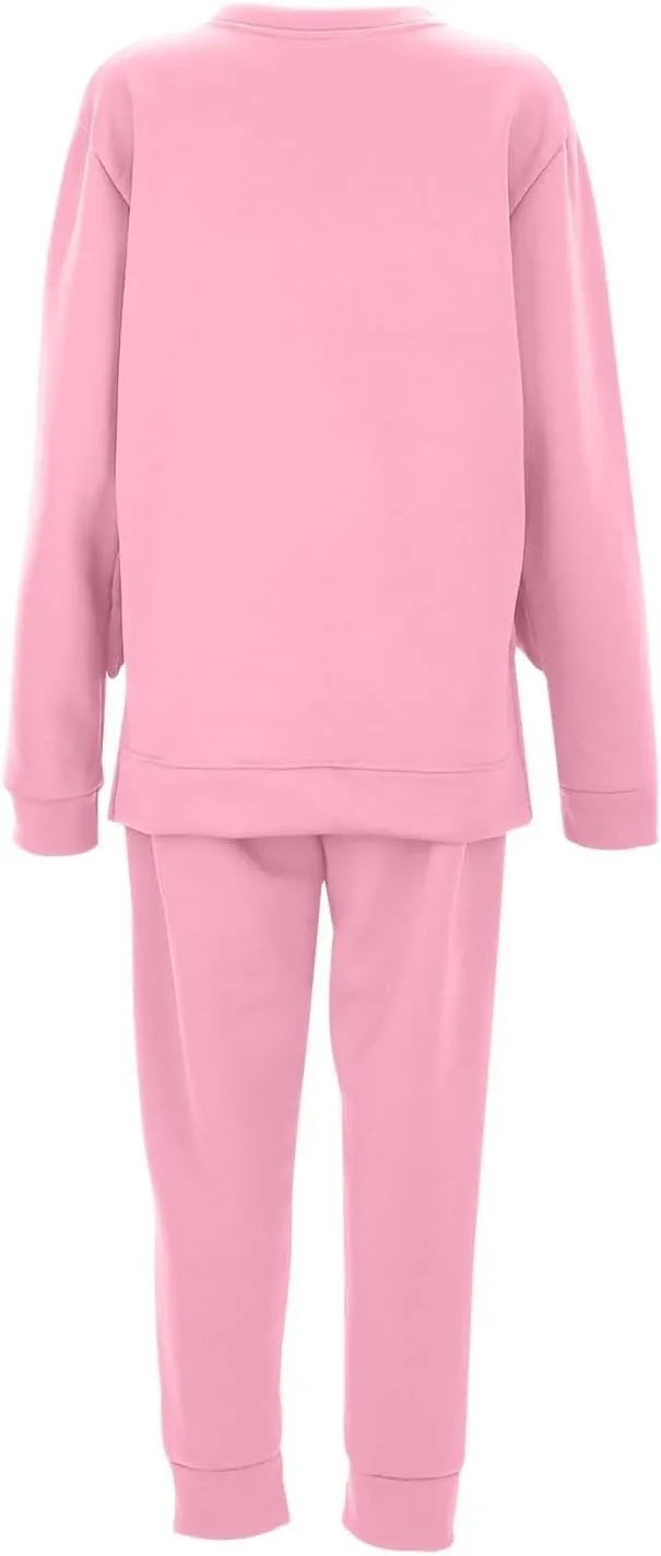 Lounge Sets for Women 2024 Long Sleeve Crewneck Athletic Trendy Hoodie Sweatshirts and Sweatpants Sweatsuit